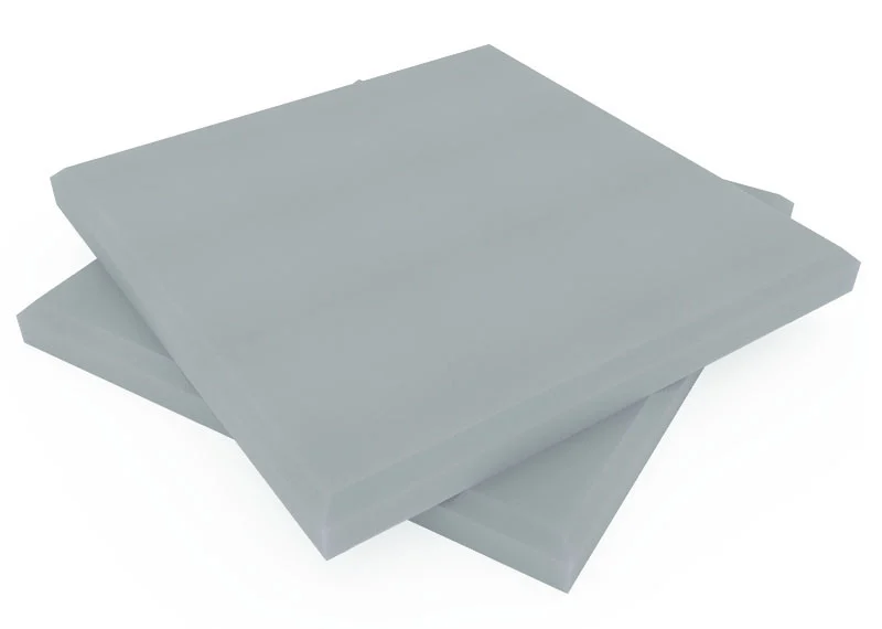 Paneles acústicos ignífugos Safety Flat lisos, de espuma de melamina gris