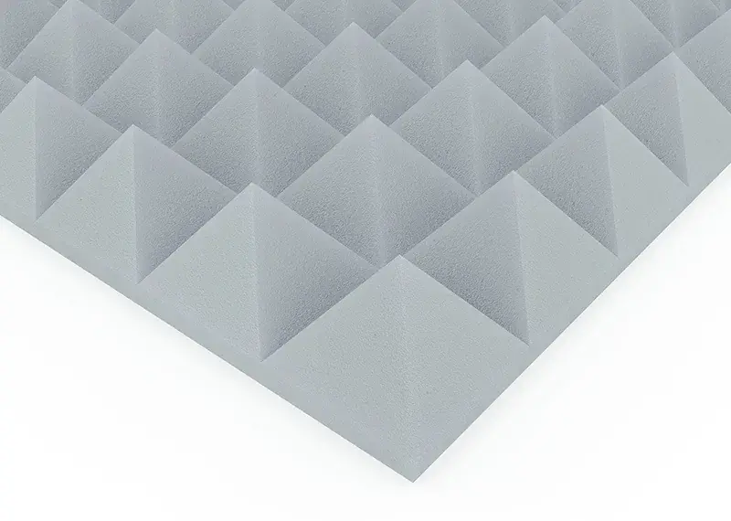 Panel acústico piramidal gris perla de espuma de melamina